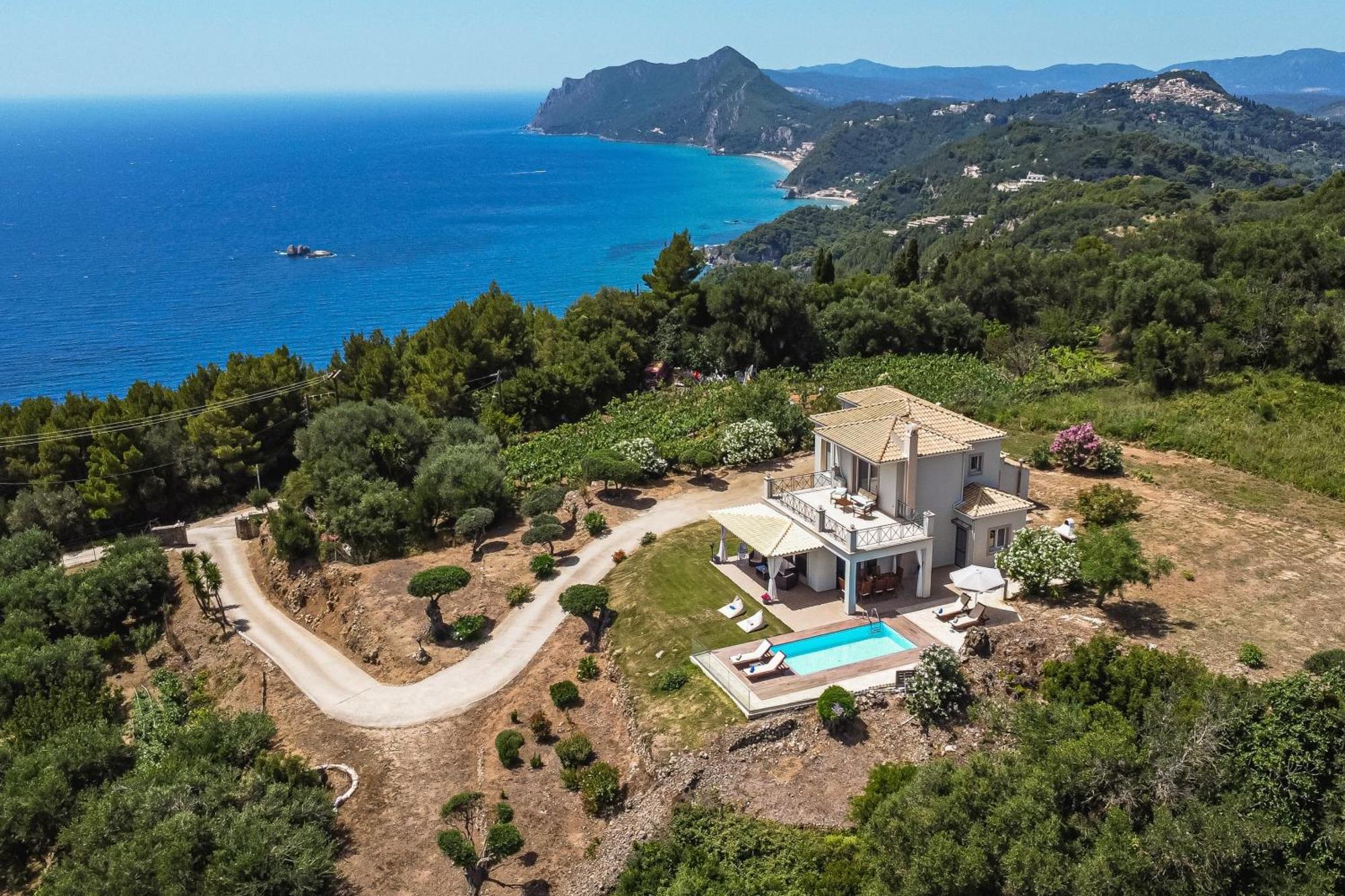 Villa Vardia-Amazing Seaviews With Heated Pool Sinarades Экстерьер фото