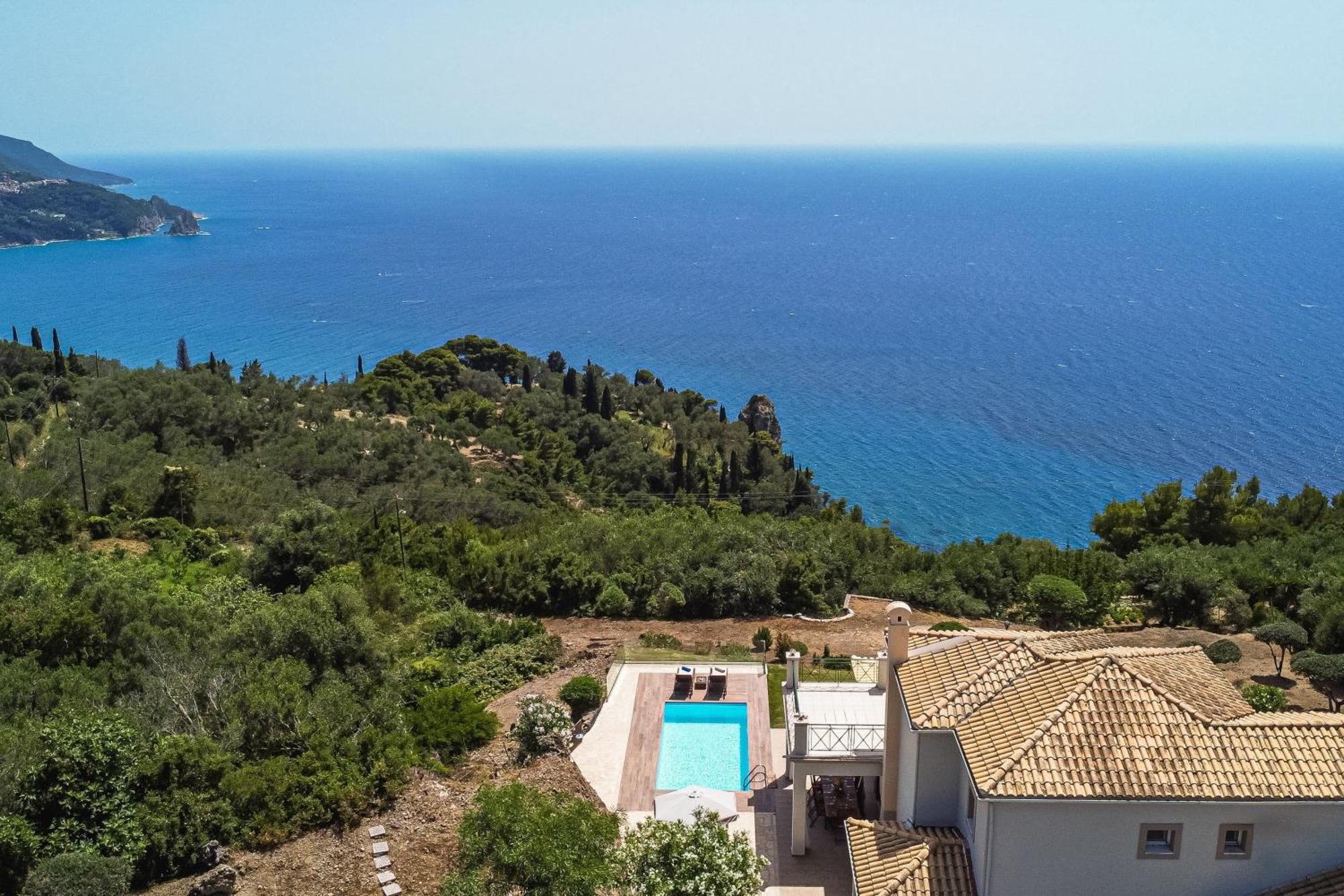 Villa Vardia-Amazing Seaviews With Heated Pool Sinarades Экстерьер фото