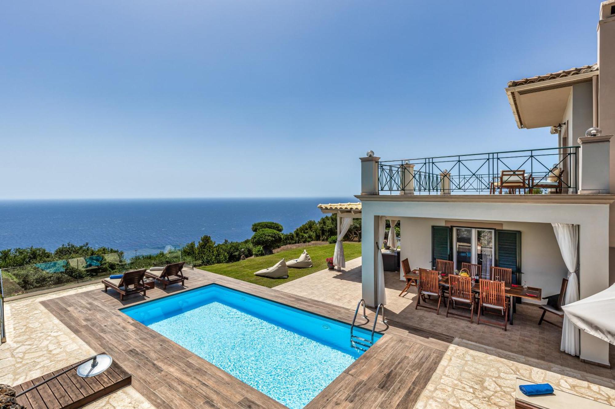 Villa Vardia-Amazing Seaviews With Heated Pool Sinarades Экстерьер фото