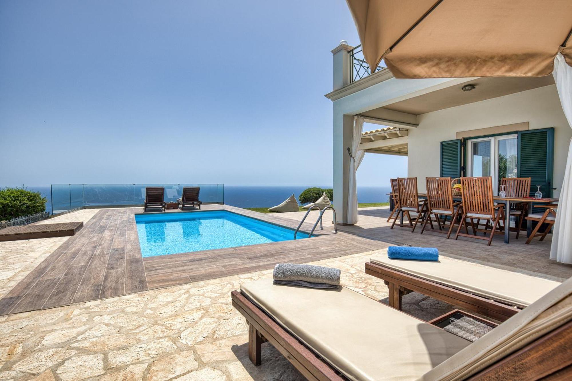Villa Vardia-Amazing Seaviews With Heated Pool Sinarades Экстерьер фото